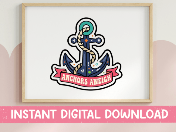 Anchors Aweigh Nautical Anchor Sticker: Your Go-To Design Asset