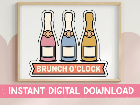 Brunch O'Clock Champagne Bottles Design: A Weekend Essential