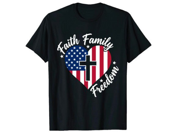 Faith Freedom 4th of July T-Shirt: Bold Patriotic Design