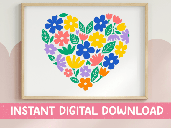 Floral Heart SVG PNG: Bold, Flat, and Ready to Create