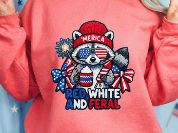 Funny Raccoon Kids USA Tshirt Png: Feral Fun for the Fourth