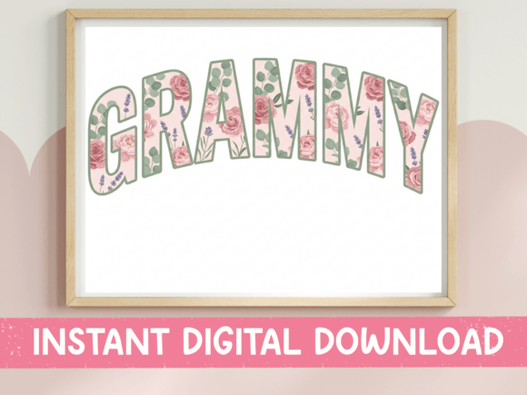 Grammy Pink Floral Collegiate SVG PNG: Bold Florals for Modern Crafts