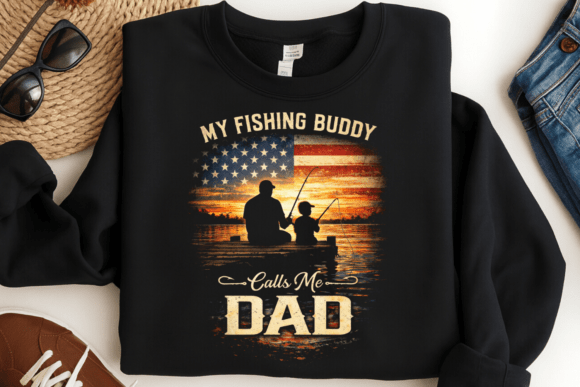 My Fishing Buddy Calls Me Dad Shirt PNG: A Design Asset with Heart