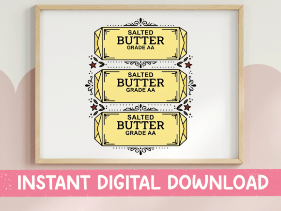 Salted Butter Vintage Label Trio Print: A Kitchen Staple for Your Brand