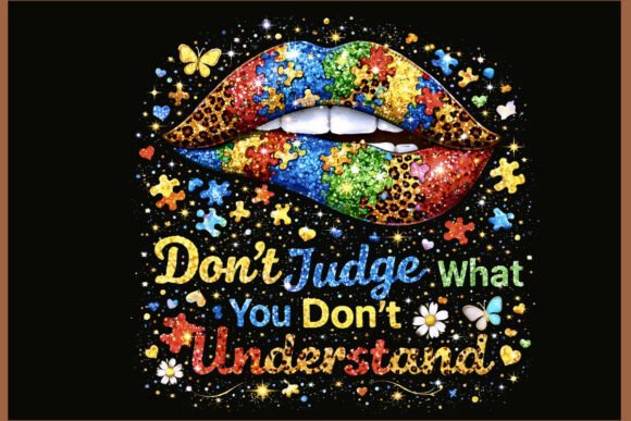 Sparkle and Support: Using the Autism Awareness Glitter Lips PNG